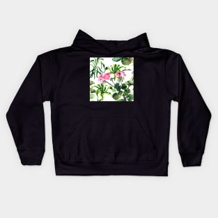 Seamless tropical flower Kids Hoodie